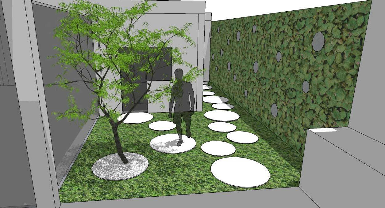 Jardin El Naranjero. Imagen 3D del espacio. (Los Perales 2019)