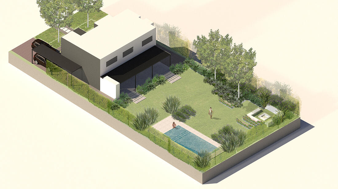 Jardín en Escobar. Imágenes para interpretar el proyecto.